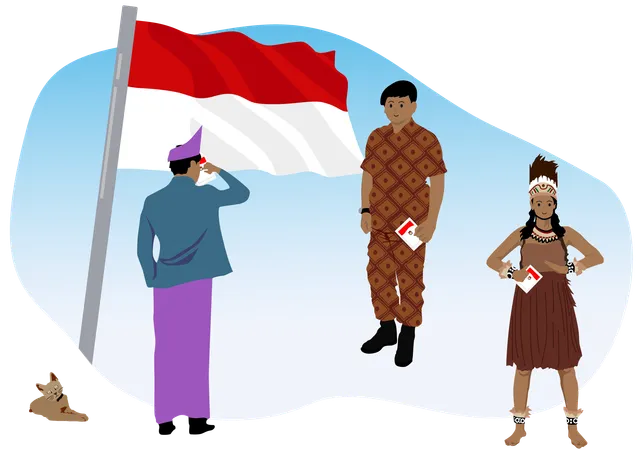 Celebrando el Día de la Democracia de Indonesia para la nacionalidad indonesia  Ilustración