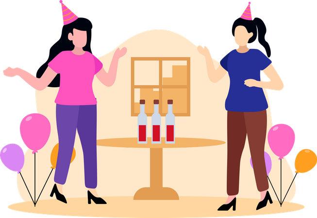 Celebrando la fiesta de cumpleaños  Illustration