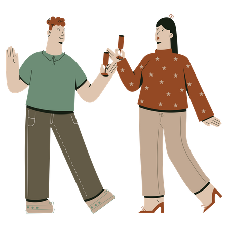 Celebrando la fiesta de año nuevo  Illustration