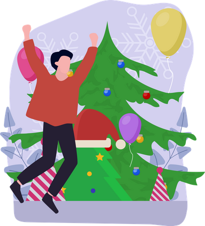 Celebrando la navidad  Ilustración