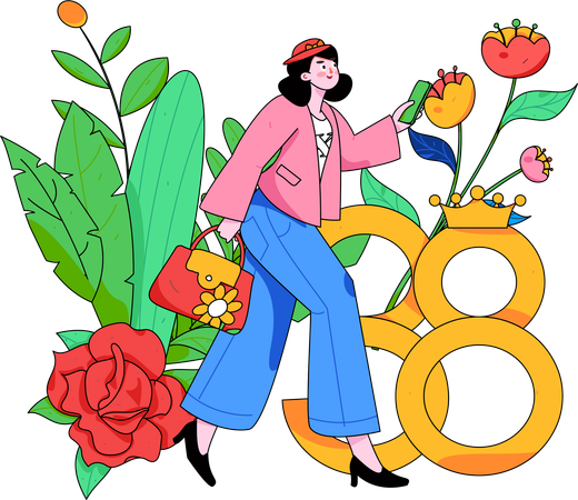 Celebra el día de la mujer  Ilustración