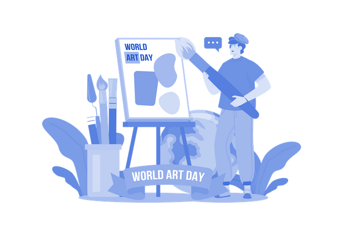 Celebra el Día Mundial del Arte  Ilustración