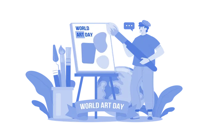 Celebra el Día Mundial del Arte  Ilustración