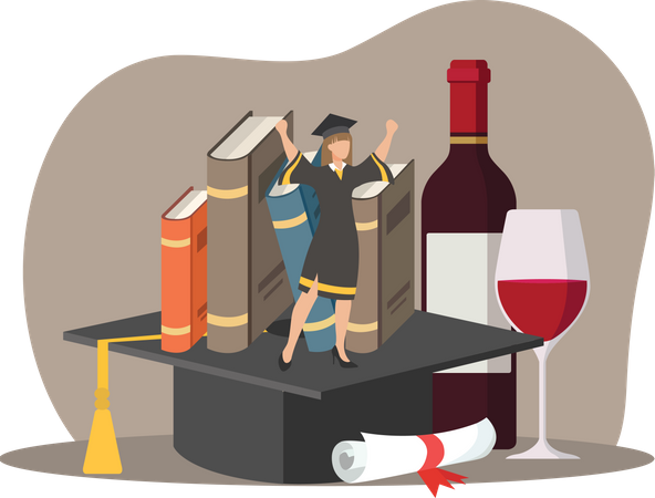 Celebrate Graduation Ceremony  Illustration