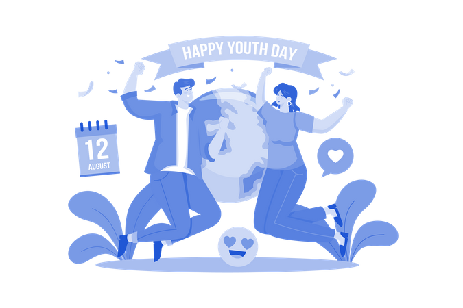 Celebrate Happy Youth Day  Illustration