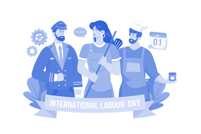 Celebrate International Labor Day  일러스트레이션