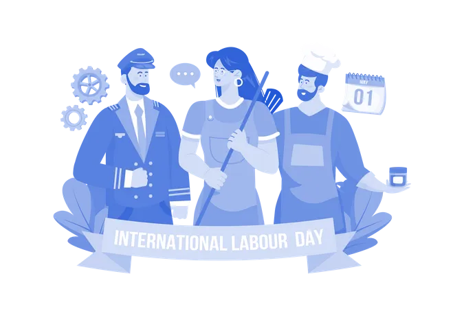 Celebrate International Labor Day 일러스트레이션