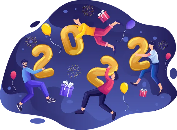Celebrate New Year's eve 2022  Illustration