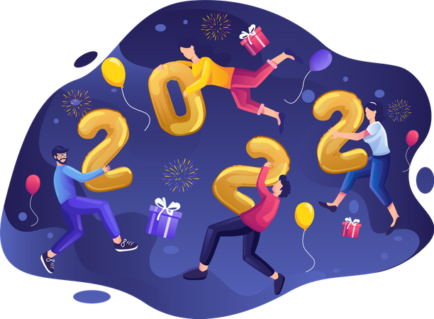 Celebrate New Year's eve 2022  Illustration