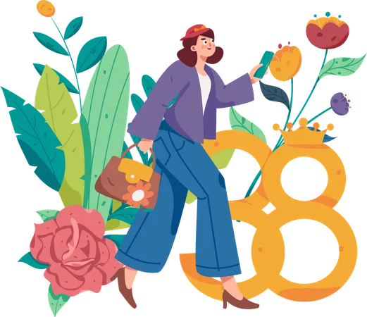 Celebrate strong woman  Illustration