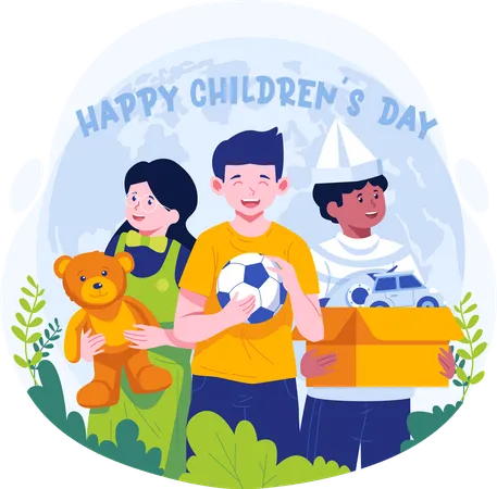 Happy Childrens Day Celebrated Annually In Honor Of Children Around The World Vector Illustration In Flat Style Illustration