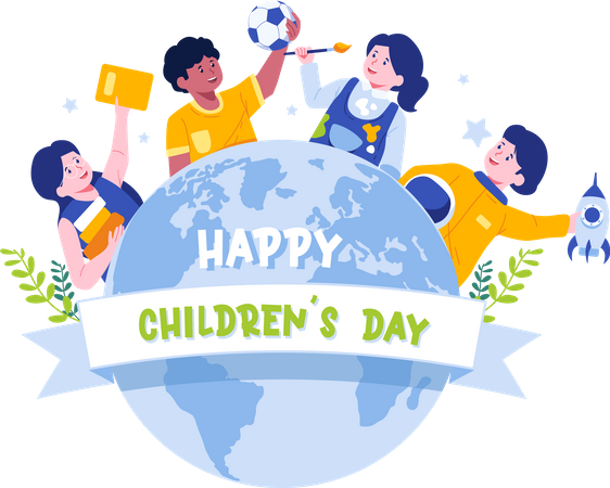 Celebrated annually in honor of children around world  イラスト