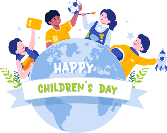 Celebrated annually in honor of children around world  Illustration