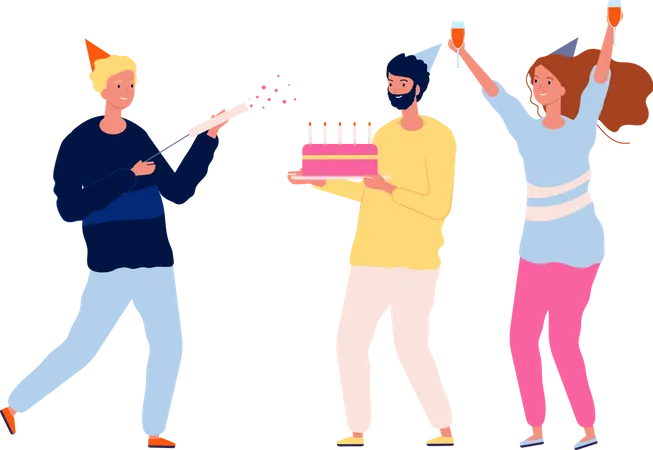Celebrating birthday  Illustration