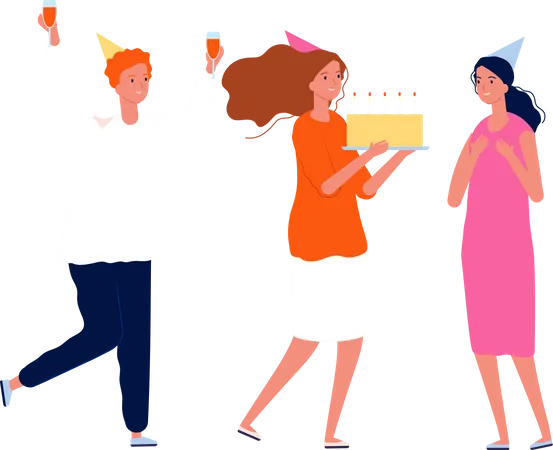 Celebrating birthday party  Illustration