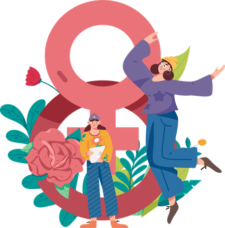 Celebrating gender equality  Illustration