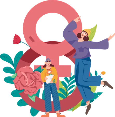 Celebrating gender equality  Illustration