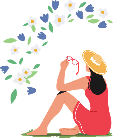 Celebrating Girl  Illustration