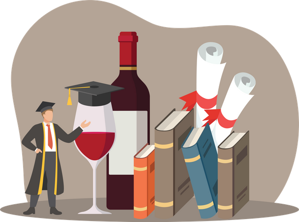 Celebrating Graduation Ceremony  Illustration