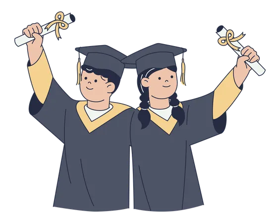 Celebrating Graduation with Friends  Illustration