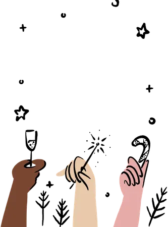 Celebrating hands  Illustration