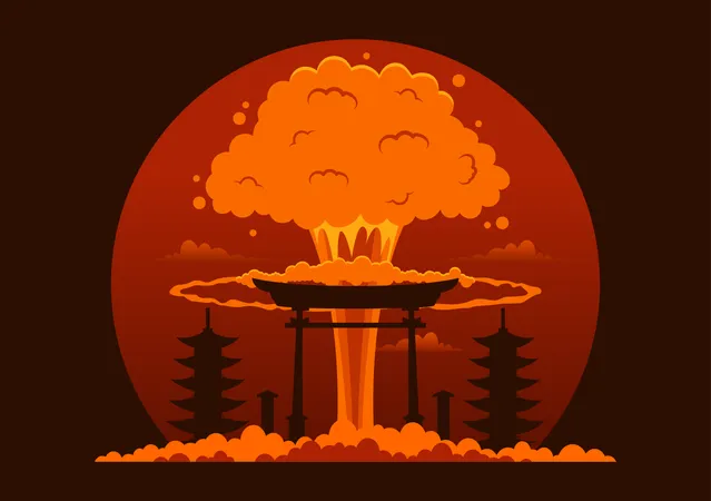 Hiroshima Day Vector Illustration For August 6th Featuring A Peace Dove And A Nuclear Explosion Background In A Flat Style Cartoon Design Illustration