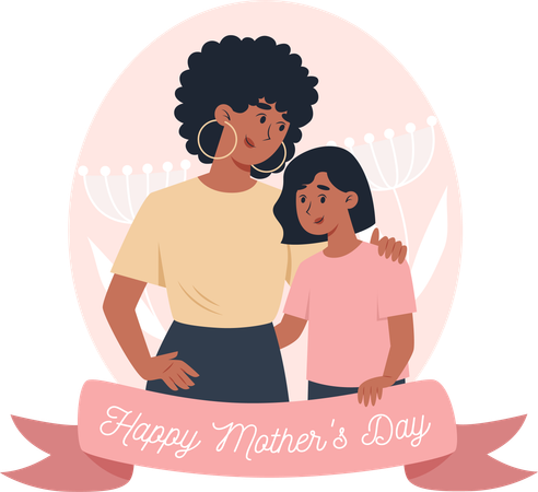 Celebrating mother's day  Illustration