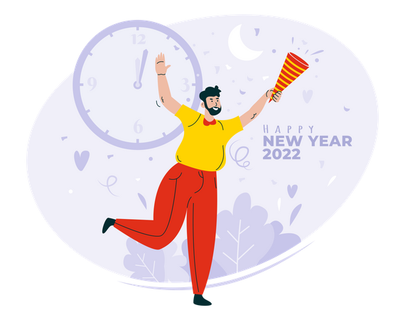 Celebrating new year 2022  Illustration