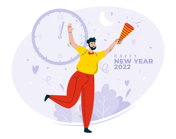 Celebrating new year 2022  Illustration