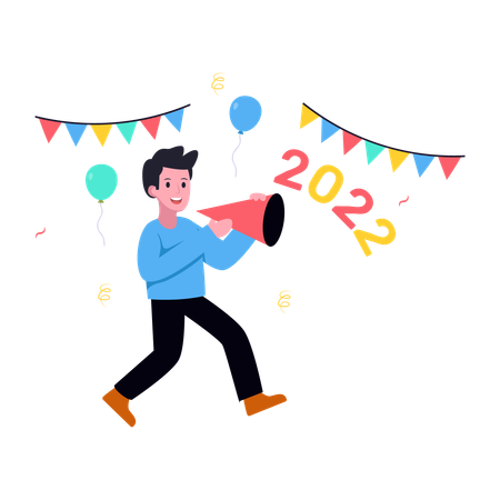 Celebrating New Year  Illustration