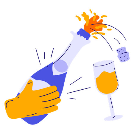Celebration Champagne  Illustration