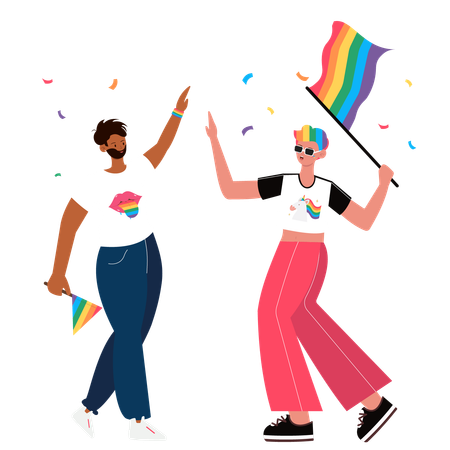Célébration de la diversité et de l'inclusion avec la fierté LGBTQ  Illustration