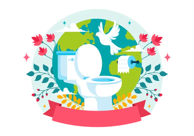 Célébration de la Journée mondiale des toilettes  Illustration