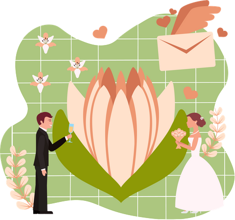 Célébration de mariage  Illustration