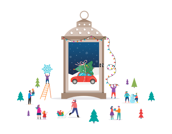 Célébration de Noël  Illustration