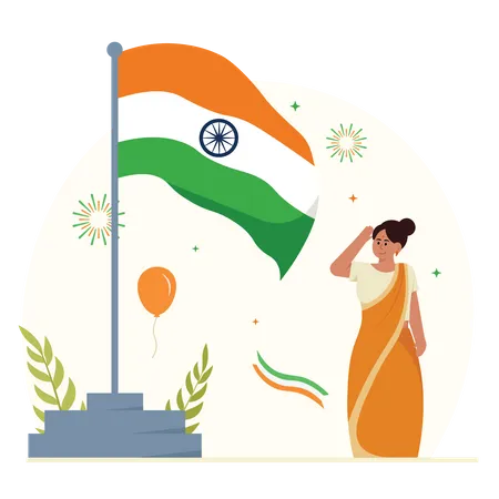 Célébration de la fête de l'indépendance indienne  Illustration