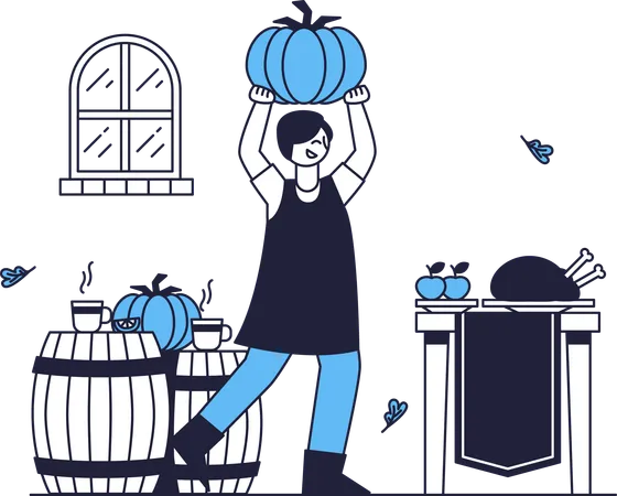 Célébration du jour de Thanksgiving  Illustration