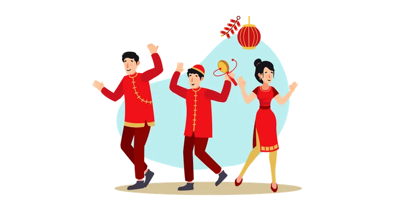 Célébration du Nouvel An chinois  Illustration
