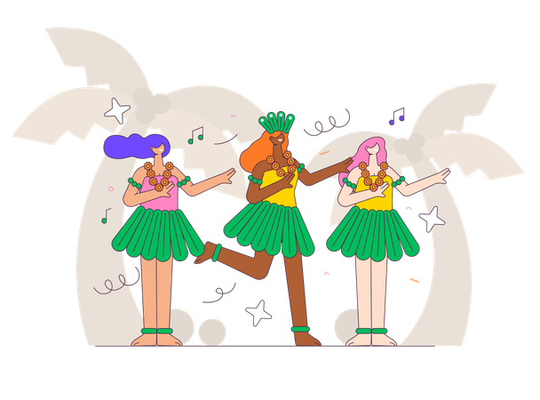 Celebration Hula dance  Illustration