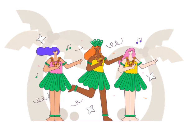 Celebration Hula dance  Illustration