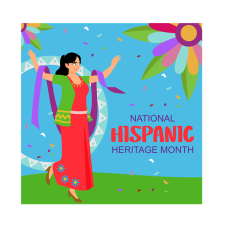 Celebration of hispanic heritage month  Illustration