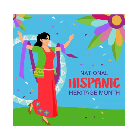 Celebration of hispanic heritage month  Illustration