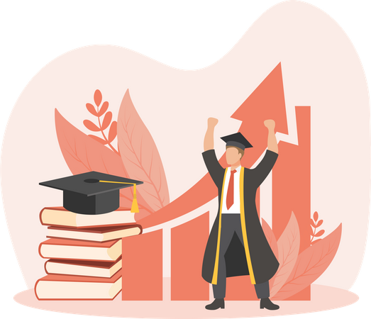 Célébrer un étudiant diplômé  Illustration