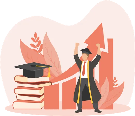 Célébrer un étudiant diplômé  Illustration