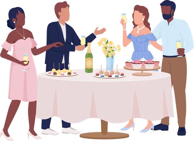 Célébrer la fête de mariage  Illustration