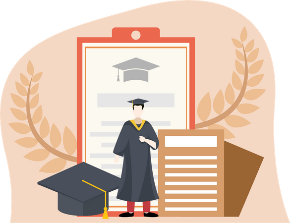 Célébrer l'obtention du diplôme  Illustration