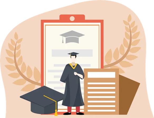 Célébrer l'obtention du diplôme  Illustration