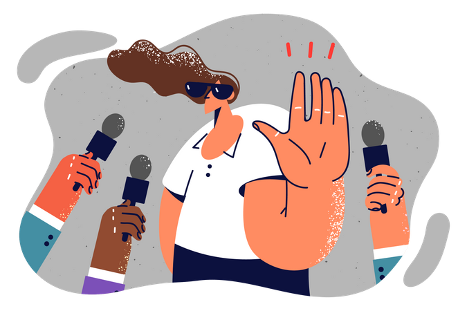 Célébrité féminine ignorant les gens des médias  Illustration