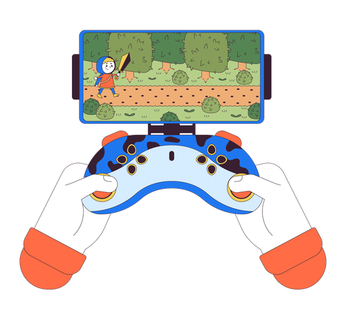 Cell phone gaming joystick  Illustration