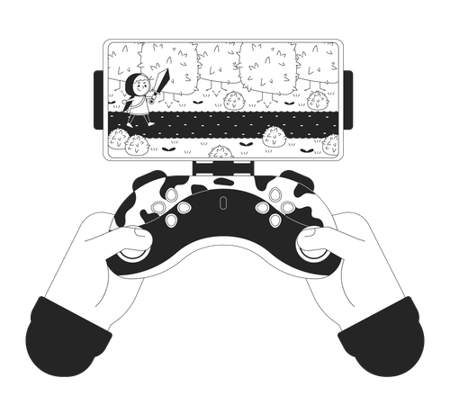 Cell phone gaming joystick  Illustration